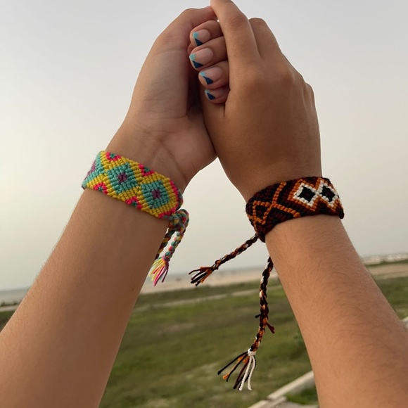 Unisex woven bracelets/ packs x 8 / Multicolor - Picture 6 of 8